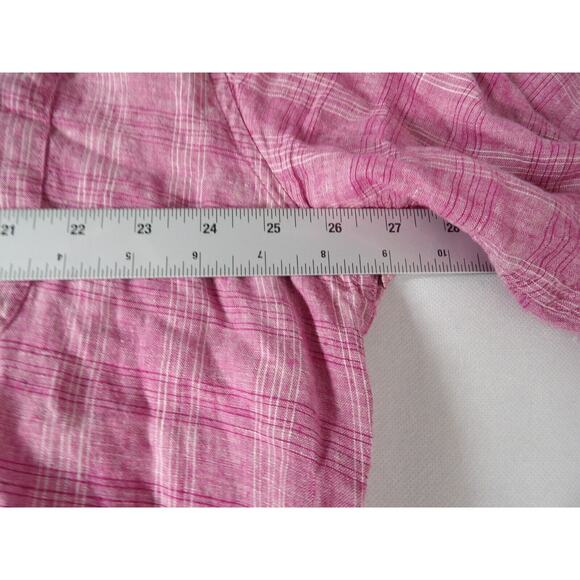 Jos. A Co Reserve Mens 2XLT Linen Button Up Short Sleeve Burgundy Big Tall Vacay - Picture 7 of 8